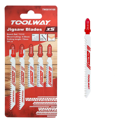 Toolway T111C Jigsaw Blade for Wood (Pack of 5)