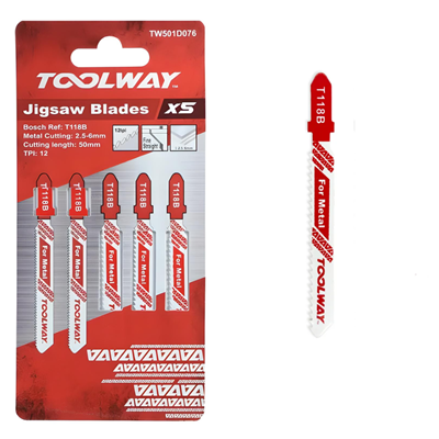 Toolway T118B Jigsaw Blade for Metal (Pack of 5)