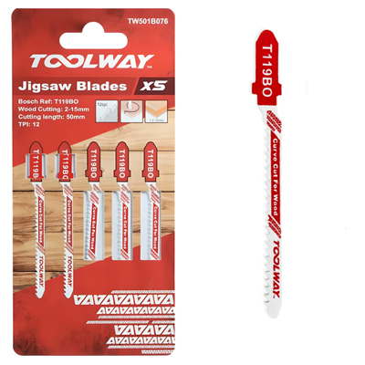 Toolway T119BO Jigsaw Blade for Wood (Pack of 5)