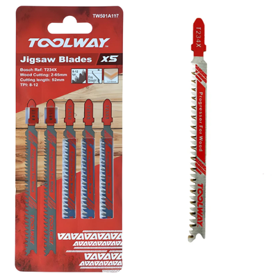 Toolway T234X Jigsaw Blade for Wood (Pack of 5)