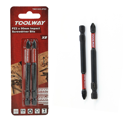 Toolway PZ2 x 90mm Impact Screwdriver Bits (Pack of 2)
